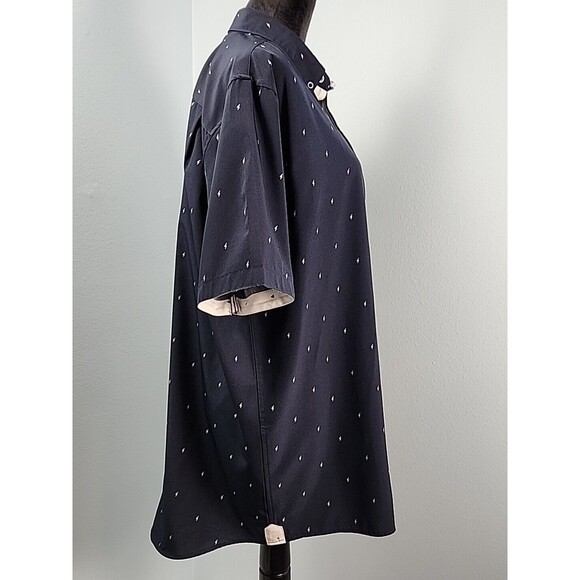 Fried Denim NYC Mens Short Sleeve XL Button Shirt Navy Blue Slim Fit Lightning - Picture 6 of 11